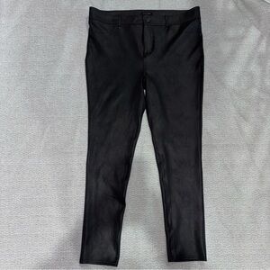 NYDJ faux leather stretch black SculptHer skinny pants ankle leggings size 14